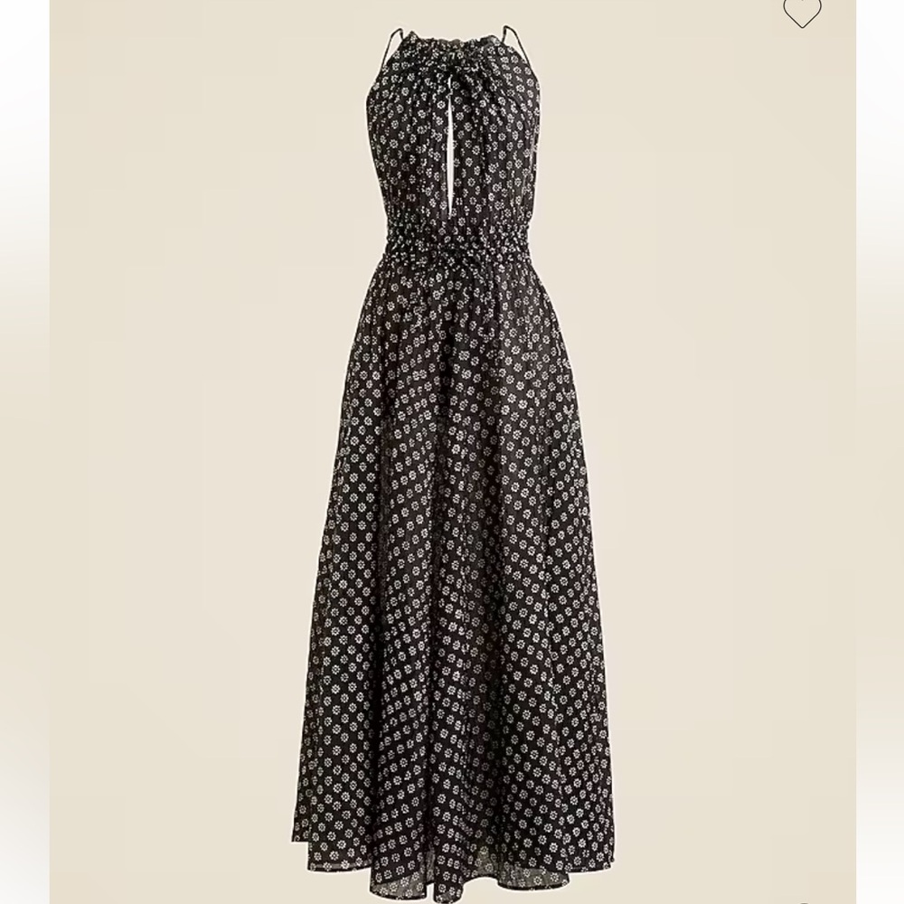 NWT - J. Crew Women’s Crinkled Maxi Dress - Black/White Block Print - Sz M